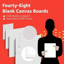 Canvases For Painting - Pack Of 48, 5 X 7 Inch Blank White Canvas Boards - 1OO% Cotton Art Panels For Oil, Acrylic & Watercolor Paint - 5x7吋-48片 - 查看 4