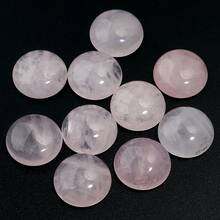 5-10pcs/Pack Natural Rose Quartz Cabochons, Multi-Size Gemstone Cabochons, Vintage Elegant Pink DIY Jewelry Making Supplies, Suitable For Necklace, Ring, Bracelet, Jewelry Decoration - Rose Quartz - View 12