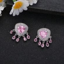 一对亮铜吊坠耳钉，适合派对/夏季约会装扮