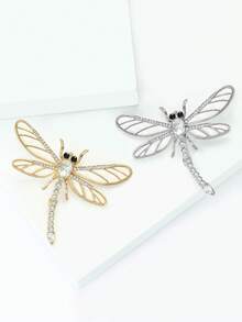 Luxury Rhinestone Dragonfly Brooches - Insect Pins For Women Unisex Casual Party Jewelry Accessories / Friends Gifts Badges Decoration - Dragonfly - View 2