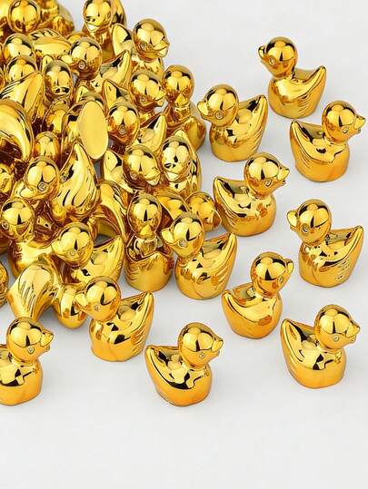 10/20pcs Mini Golden Ducklings Figurines, Tiny Gold Duck Decorative Ornaments, Suitable For DIY Fairy Garden, Birthday Party Gifts, Micro Landscape Crafts, Glass Containers, Potted Plant Decor, Car Interior Accessories, Home Decor, Bookshelf, Living Room Scenes, Theme Parties, Gift Bag Fillers