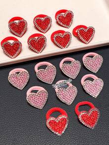 10 Peças Conjunto de Acessórios de Cabelo para o Dia dos Namorados, Scrunchies de Cabelo em Forma de Coração, Presilhas Elásticas de Cabelo com Strass, Anéis de Cabelo em Forma de Coração Fofos, Decorações de Cabelo para Adolescentes, Acessórios de Cabelo para o Dia dos Namorados, Scrunchies de Cabelo Multicoloridos com Elementos de Amor do Dia dos Namorados, Acessório de Cabelo Perfeito para o Dia dos Namorados como Presente para Meninas Adoráveis, Adequado para Uso Diário e Combinação em Fotos, Design Simples e na Moda, Dia dos Namorados para Adolescentes, Dia dos Namorados para Melhores Amigas - Multicolorido - Visão 3