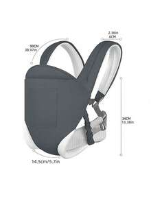 New Upgraded Multi-Functional Baby Carrier, Breathable Baby Wrap, Adjustable Size Suitable For All Seasons, Ideal For Daily Use, Travel And Outdoor Activities, Portable Baby Travel Gear, Adjustable Front And Back Straps For Comfort, Perfect Gift For Newborn Baby, Essential For Infant Boys And Girls - Dark Grey - View 6