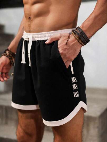 1pc Men's Casual Sports Shorts For Spring/Summer, With Drawstring And Pockets, Suitable For Hiking, Cycling And Ball Sports, An Ideal Gift For Boyfriend