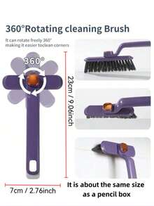 360°旋转多功能缝隙刷 - 长柄浴室清洁刷，符合人体工学的手柄，适用于狭窄空间、淋浴墙壁和难以触及的区域 - 耐用的商用和家用清洁工具 - 彩色 - 查看 12