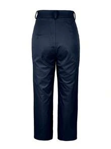 Solid Color Zipper Pocket Button Waistless Elegant Fashion Versatile Suit Pants For Commuting - Màu xanh hải quân - Xem 8