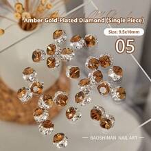 BAOSHIMAN Amber Color Square, Oval Nail Gems, Luxury Nail Art Accessories, Rhinestone Nail Jewelry For Women, Suitable For Acrylic Nail Design, Crystal, Half Round And DIY Nail Art Decorations, Valentine's Day, New Year Nail Supplies Nails - Multicolor - View 21