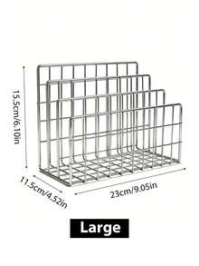 1/2pcs Industrial Style 3-Tier Metal Bookshelf - Modern Desktop Storage Rack, Sturdy And Durable, Suitable For Home, Office, Library Organization, Space-Saving, Can Be Used As Bookshelf And Magazine Rack - Multicolor - View 3