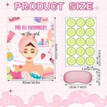 Spa Party Game Kit - 38pcs Set With Pin The Cucumbers Poster, Blindfolds & Stickers - Perfect For Makeup Parties & Spa Themed Events - Multicolor - View 2