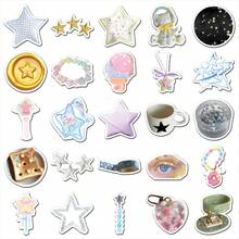 50 miếng dán hình ngôi sao lấp lánh, dễ thương và vui nhộn, thích hợp trang trí cho máy tính xách tay, ván trượt, sổ tay, điện thoại, cốc, đàn guitar, hành lý, tủ lạnh, máy tính để bàn. - F - Xem 5