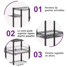 CYPNRack para Mancuernas de Gimnasio en CasaOrganizador de Cochera para Equipos Deportivos Estante de Almacenaje Multifuncional con Ganchos y RuedasFashion - como en la foto - Ver 6