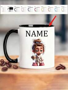 Customizable Mug - The Perfect Gift Choice, Featuring Personalized Cartoon Character Patterns On A Coffee Mug, Suitable For Valentine's Day, Unique Couples Mugs, Bridesmaids' Gifts, Newlyweds' Mugs, Housewarming Gifts, Anniversary Gifts, Graduation Gifts, Girlfriend Anniversary Gifts, Mother's Day Gifts, Birthday Gifts, Children's Day Gifts, And Father's Day Gifts.
