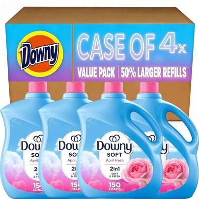 Downy Soft, 2 In 1 Soft And Fresh Liquid Fabric Softener, April Fresh, 44 Fl Oz, 60 Loads,100 Fl Oz Fabric Conditioner Liquid Provides Softness And Freshness For Fabrics -Liquid, Compatible, Natural, Long-Lasting Scent, Static Cling Reducing, Laundry Detergent, Household Items, Detergent Laundry, Quick Ship Items, Laundry, Cleaning Supplies, Cleaning Supplies, Household Items, All-Day Freshness, Workout Wear Refresh, Cozy Loungewear Care, Morning Routine, Fabric Softening, Long-Lasting Scent, Clothes Revitalization, Outdoor Wear Care, Daily Wear Maintenance, Laundry Day Essential