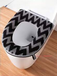 Thickened Zipper Toilet Seat Cover, Warm For Winter - Multicolor - View 10