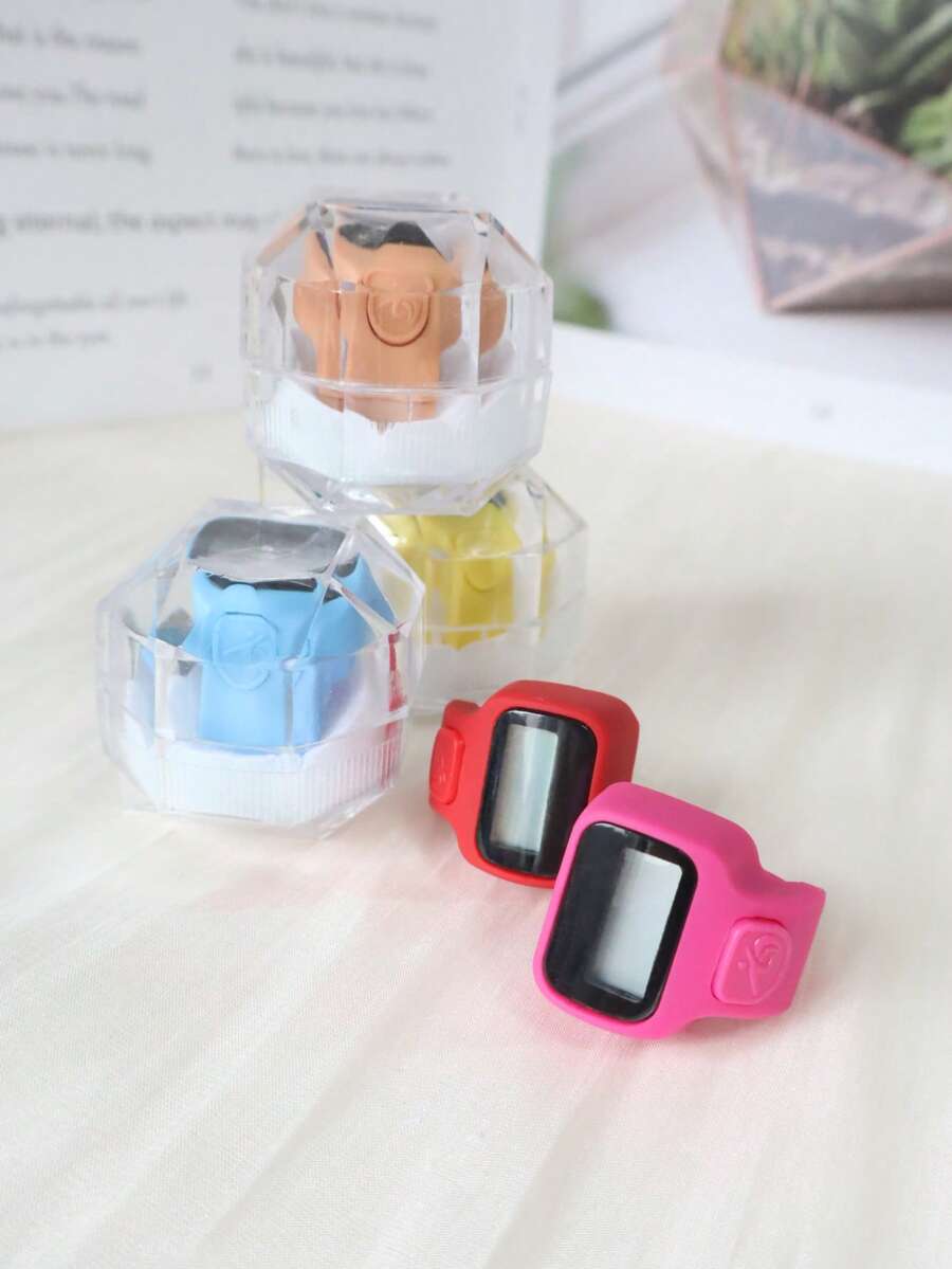 1pc/5pcs/10pcs Willow Breeze | Manual Press Counter With Box, Non-Slip & Durable, Outdoor Companion - Multicolor - View 1