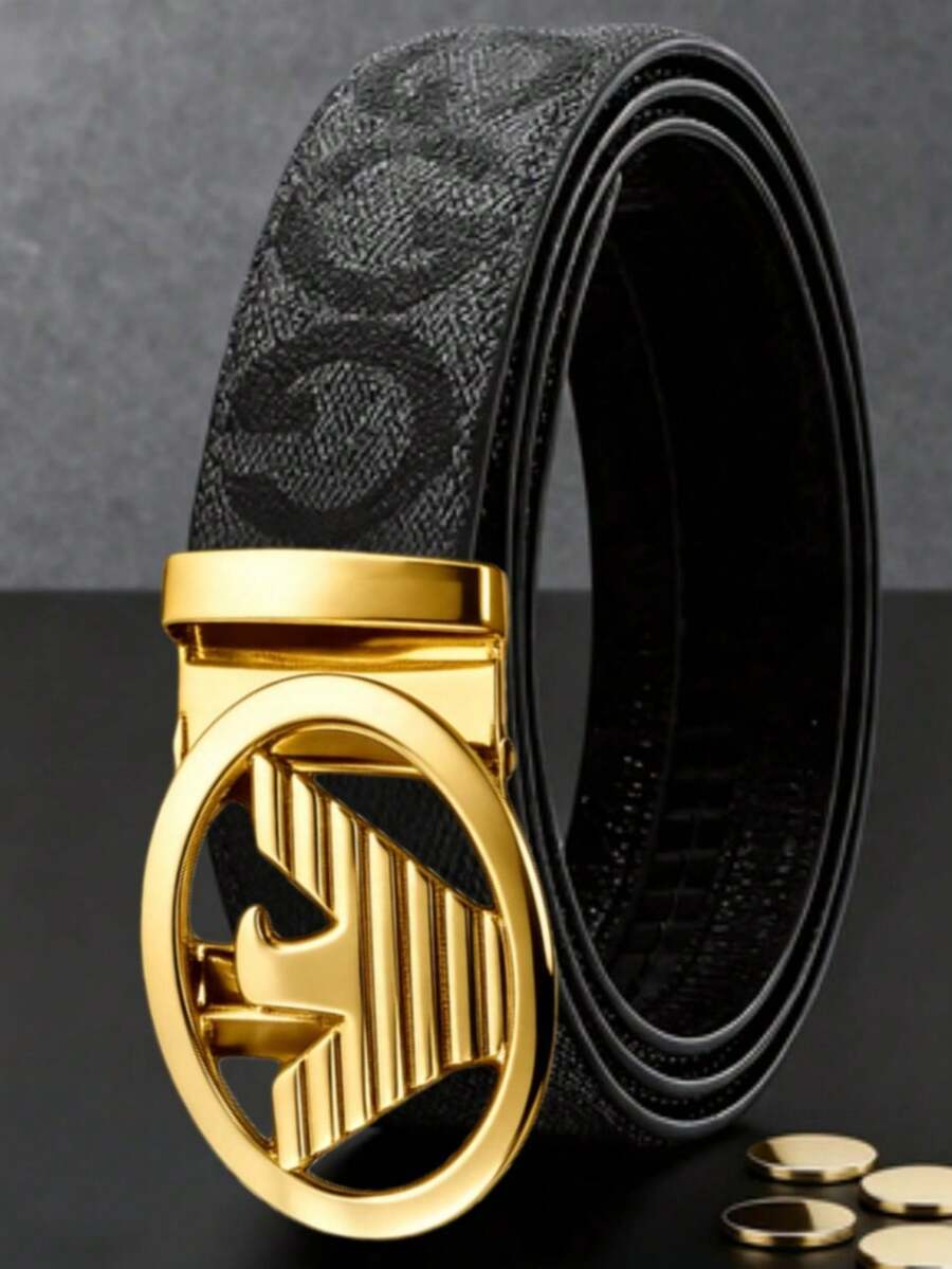 Men's Business Circle Bird Alloy Automatic Buckle Belt, Designer G Letter High Quality Belt, Ideal Holiday Gift For Family And Friends - Multicolor - View 1