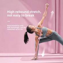 8字形阻力带，专为女性设计，缓解背痛，瑜伽器材，家用健身运动带，配有硅胶手柄和加粗弹力绳 - 彩色 - 查看 5