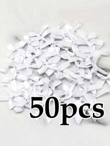 50pcs Gender Reveal Party Decorations Bows, DIY Candy Box Gift Box Decor Ribbons For Girls & Boys - Multicolor - View 8