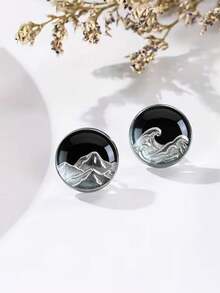 suteyi 这款时尚女士耳钉采用“永恒之爱”设计，风格奢华优雅。耳钉采用316不锈钢材质，镶嵌凸面玻璃，是情人节的完美之选。 - 銀色 - 查看 3