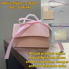 10个装纸质礼盒，凹凸立体花朵设计，配珍珠手柄，适用于派对节日礼品包装、婚礼礼盒、生日礼盒、小型活动礼品袋、情人节礼盒、母亲节礼盒。 - 彩色 - 查看 11