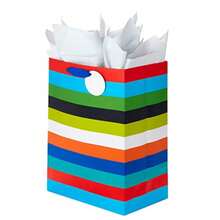 CYPNHallmark - Bolsa de regalo extragrande de 17 pulgadas con papel de seda rayas arcoiris para cumpleaños graduaciones baby shower día del padreFashion - Negro, rojo, azul, verde, blanco, amarillo - Ver 6