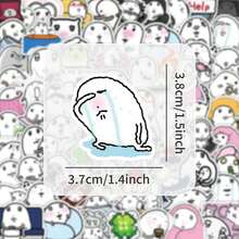 72张创意麻糬表情贴纸套装，抽象插画手绘麻糬卡通人物贴纸，适用于剪贴簿 - 麻薯表情包-72張(防水貼紙) - 查看 2