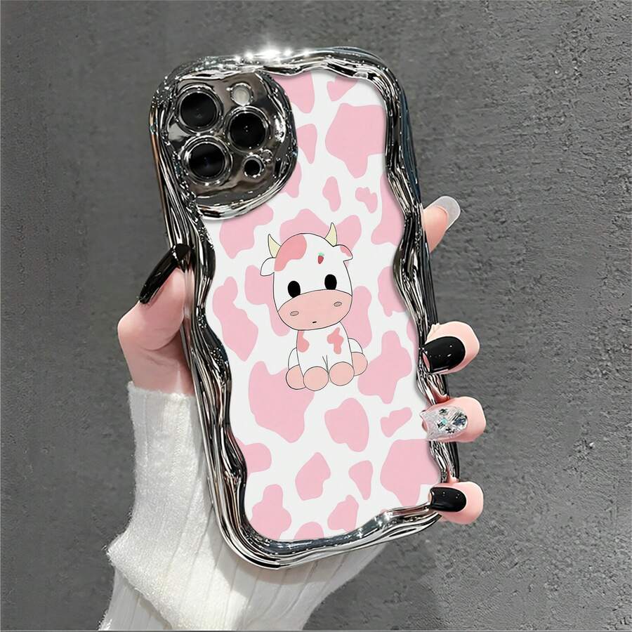 牛柄のかわいい携帯ケース。 17、 16 Pro Max、 15 Pro Max、 13、 12に対応。高級電気メッキ仕上げのオールソフトTPU素材を使用。クリーミーな波型テクスチャ。フルエッジ保護。正確なカットアウト。ぴったりフィット。快適なグリップと優れた質感。家族、友人、恋人、ボーイフレンド、ガールフレンド、バレンタインデーに最適なギフトです。 - シルバー - チェックする 1