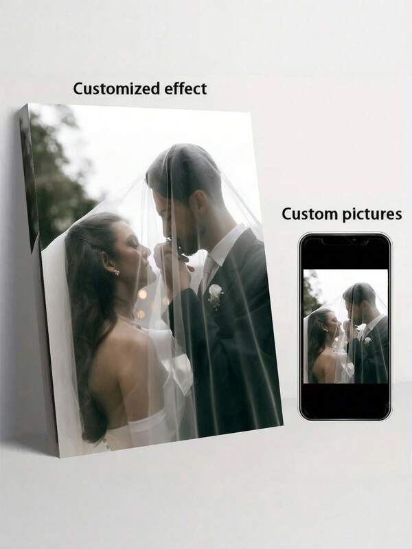 1 pieza Impresión personalizada única en lienzo - Personaliza tu personaje de dibujos animados, impresionante arte decorativo moderno de pared, decoración de pared personalizada en lienzo hecha a partir de tus preciosas fotos. Decoración del hogar de moda, arte de pared personalizado, regalo personalizado