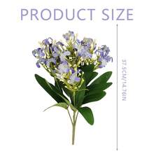 仿真百里香枝条、丁香、桂花、人造绿叶、人造绿茎、婚礼摄影道具、桂花插花、花园家居装饰、春季 - 彩色 - 查看 2