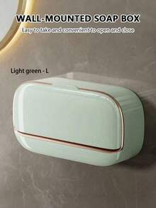 豪华壁挂式带盖皂碟，高级沥水皂架，防水ABS皂碟收纳架，适用于浴室、淋浴、旅行，简约皂碟，浴室配件，浴室收纳架（如果未指定尺寸或标明为S，则发送主图中所示的产品）。 - 彩色 - 查看 8