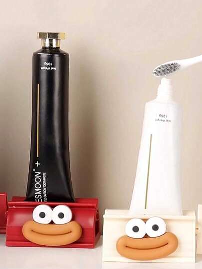 [Populärt val] Lättklämbar tandkrämsdispenser - Söt design med stor mun, manuellt badrumstillbehör för enkel tandkrämsanvändning