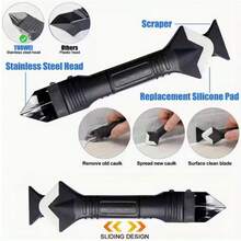 1 Set Multifunctional Metal Scraper Knife, Ergonomic Handle, Sharp & Durable, Suitable For Removing Paint, Wallpaper, Stickers, Sealant, Cleaning Windows & Renewing Kitchen/Bathroom Sinks, Essential DIY Renovation Tool - Black - View 8