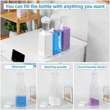 1/2 bình đựng bột giặt vuông (đen trắng), dung tích 1500ml, tiết kiệm không gian, thích hợp để đựng trong phòng tắm và nhà bếp, chất liệu nhựa, có thể đựng nước xả vải, bột giặt dạng lỏng, có nhãn dán tăng hương thơm, nắp chống rò rỉ, sử dụng được quanh năm. - Trong sáng - Xem 10