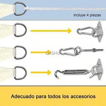 3x4m Waterproof Rectangular Sun Shade Sail, Reinforced Raschel Shade Cloth UV Block for Outdoor Patio Terrace Garden Camping - Beige- - Ver 7