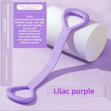 8字形阻力带，专为女性设计，缓解背痛，瑜伽器材，家用健身运动带，配有硅胶手柄和加粗弹力绳 - 彩色 - 查看 15