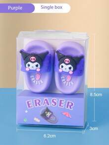 Sanrio 1 Pair (2pcs) Cartoon Kuromi, My Melody Slippers, Dust-Free Super Clean Wipe Reward Erasers - Multicolor - View 3