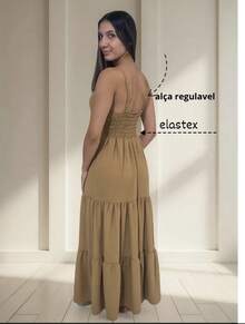 Women's Duna Ruffled Maxi Dress With Built-In Bra - Elegance, Lightness And Perfect Drape. - Nude - View 2