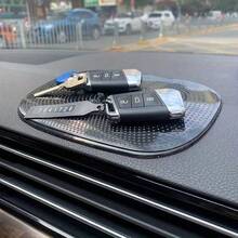 1pc Black Silicone Car Dashboard Anti-Slip Mat, Perfect Accessory For Car Interior! Easily Holds Phone, Decor, Perfume Bottles And More. Silicone Material Provides Excellent Anti-Slip Performance And Easy Cleaning, Keeping Your Car Interior Tidy. - 1pc Dot Car Anti-slip Mat - View 2