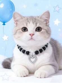 1 件装宠物爱心钻石项链；颈围可调节；猫咪项链；狗狗项链；宠物配饰；宠物用品 - 粉色 - 查看 28