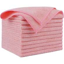 Microfiber Cleaning Cloth Pink 10PK, Microfiber Towels For Cars, Premium Car Cloths, Dusting Cloth Lint Free Cleaning Rags For SUVs, House, Kitchen, Window, Workshops,12*12",40065062 - Berwarna merah muda - View 1