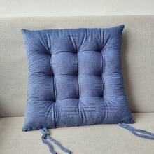 1pc Soft Striped Chair Cushion, With Ties, Square Thickened Heightening Pad, Suitable For Dining Room, Living Room, Office Chair, Seat Cushion, Cushion, Chair Pillow, Gaming Chair - Multicolor - View 12