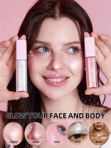 USHAS珠光高光，防水配方，提亮面部妆容，多效合一高光，持久光泽，适合所有肤质，节日和派对妆容必备 - #01 - 查看 4