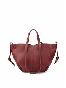 Fashion Litchi Pattern Women's Handbag, High Quality Large Capacity, Shoulder/Crossbody Bag, Perfect Gift For Family And Friends - Burgundy - View 7