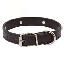 Phụ kiện thú cưng ngày Valentine, Vòng cổ thú cưng, Vòng cổ chó bằng da thật có thể điều chỉnh kèm chuông, Dây đeo cổ, Vòng cổ chó hình trái tim đính đinh tán phong cách Punk bằng da thật, Kích thước lớn phù hợp cho chó và mèo nhỏ, Dây đeo cổ hình gấu bông cho chó nhỏ (Màu đen) - màu đen - Xem 7