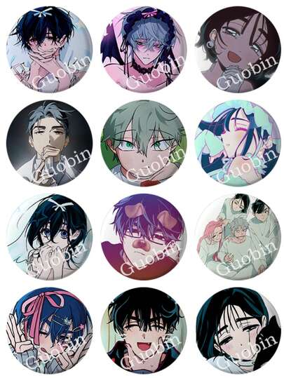 58mm Tecknad Söt Flicka Sua Mjuka Knappnålar Anime Alien Stage Sua TILL IVAN Broscher Mizi Luka Badge Nålar Mynt Broscher På Ryggsäck Dekor Runda Märken För Väska Hatt Smycken Presenter