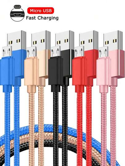 3.3ฟุต/6.6ฟุต/9.9ฟุต สายชาร์จ Micro USB ความเร็วสูง ชาร์จเร็ว, ใช้ได้กับโทรศัพท์ Android เช่น, 1ชิ้น ใช้ได้กับ Samsung Galaxy S7/HTC, ใช้ได้กับโทรศัพท์ Android, Kindle, กล้อง, เครื่องเล่น MP3, อินเทอร์เฟซ Micro-USB, วัสดุ Polyamide Nano