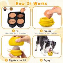 Interactive Dog Treat Dispenser Toy Freeze Fill Rubber Enrichment Toy For Boredom Slow Feeder Easy Clean Lemon S - Màu vàng - Xem 6