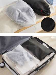 40pcs/50pcs Portable Travel Shoe Bags, Space-Saving Dust-Proof Storage Bags, Moisture-Proof Shoe Organizer Bags, Hanging Shoe Storage Bags - White - View 5