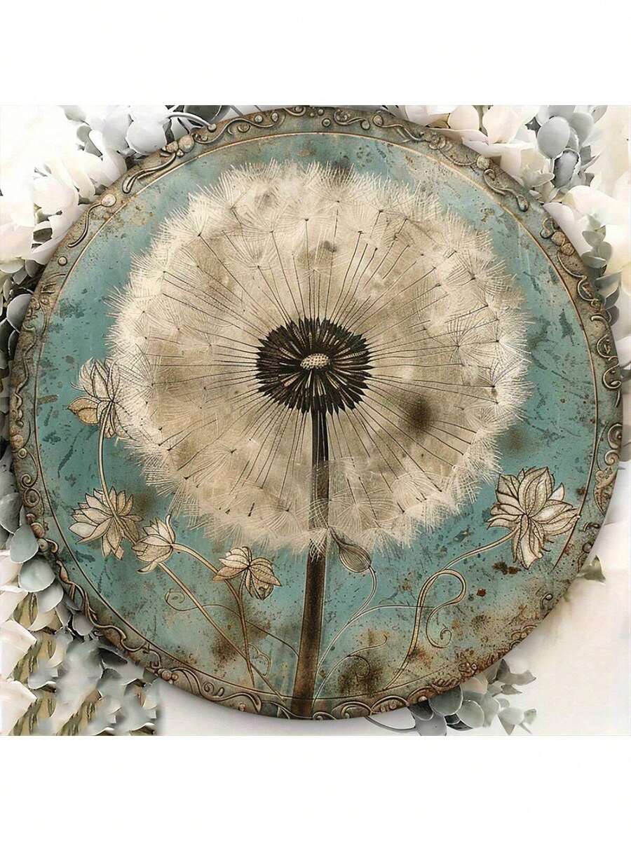 1件复古蒲公英金属标牌，趣味金属海报，2D平面印刷多用途金属装饰，易于悬挂，适用于房间装饰、家居装饰、厨房装饰、办公室装饰、花园装饰、户外装饰、卧室装饰、客厅装饰、咖啡厅装饰、餐厅装饰、车库装饰、酒吧装饰 - 彩色 - 查看 1