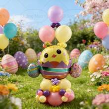 38pcs Easter Rabbit & Chick Party Balloons, Includes Easter Eggs, Bunnies, Hatching Chicks, Suitable For Easter Celebration - Multicolor - View 8